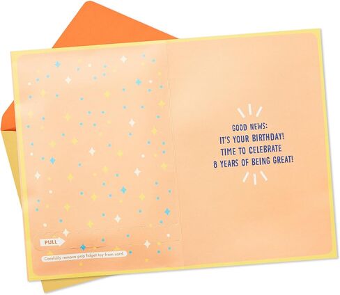 Hallmark 8th Birthday Card for Kids with Detachable Pop It! Toy in Saudi Arabia