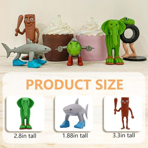 النسخة الخيطية مزيج من لعبة Beanrot Toy Italian Itals 7in tung tung tung sahur تمثال تمساح الفيل من أجل الكعكة العليا هدايا عيد ميلاد ثلاثية الهدايا القابلة للتجميع للجماهير (النمط ب) in Kuwait