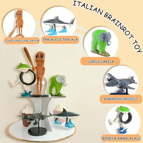 النسخة الخيطية مزيج من لعبة Beanrot Toy Italian Itals 7in tung tung tung sahur تمثال تمساح الفيل من أجل الكعكة العليا هدايا عيد ميلاد ثلاثية الهدايا القابلة للتجميع للجماهير (النمط ب) in Kuwait