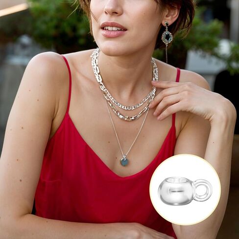 150 Pcs Links Bail Beads for Jewelry Making, Alloy Column Spacer Beads, Necklace Connector Tube Charm, Jewelry Hanger Charm Accessories for DIY Necklace Bracelet Keychain, Silver in Kuwait