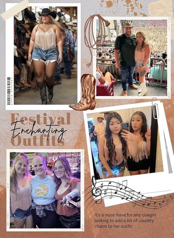 Plus Size Cowgirl Fringe Tops for Women - Western Country Concert Outfit Festival Tank Tassel Boho Rodeo Cami Shirt in Kuwait