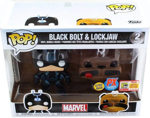Funko San Diego Comic-Con 2018 Pop! Marvel Teleporting Lockjaw & Black Bolt Vinyl Figure Two Pack in Saudi Arabia