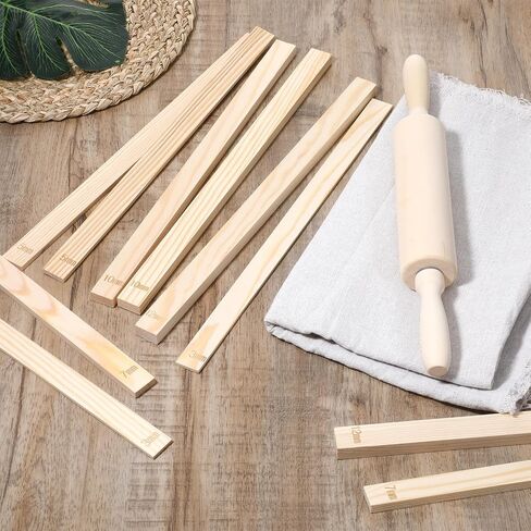 12 Pcs Polymer Clay Tools Kit Include 1 Wood 13 Inches Pottery Rolling Pin, 1 Linen Tablecloth Clay Mat, 10 Pcs Rolling Pin Guides 5 Sizes in Saudi Arabia
