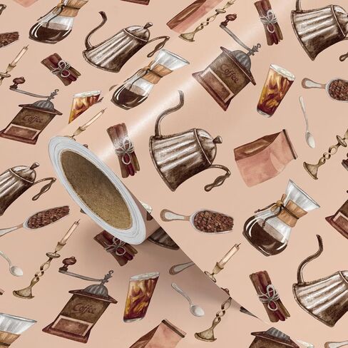 Wrapaholic Coffee Brewing ورقة - لفة صغيرة - 17 بوصة × 16.5 قدم - ورقة غلاف القهوة عتيقة لها ، أو له ، عاشق المقهى ، عيد ميلاد in Saudi Arabia