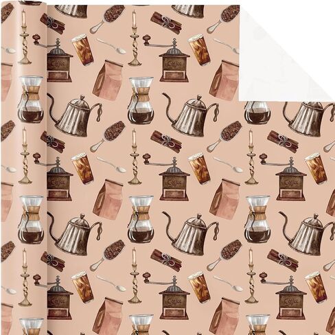 Wrapaholic Coffee Brewing ورقة - لفة صغيرة - 17 بوصة × 16.5 قدم - ورقة غلاف القهوة عتيقة لها ، أو له ، عاشق المقهى ، عيد ميلاد in Saudi Arabia