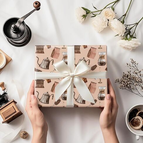 Wrapaholic Coffee Brewing ورقة - لفة صغيرة - 17 بوصة × 16.5 قدم - ورقة غلاف القهوة عتيقة لها ، أو له ، عاشق المقهى ، عيد ميلاد in Saudi Arabia
