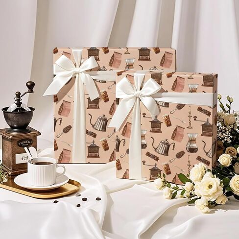 Wrapaholic Coffee Brewing ورقة - لفة صغيرة - 17 بوصة × 16.5 قدم - ورقة غلاف القهوة عتيقة لها ، أو له ، عاشق المقهى ، عيد ميلاد in Saudi Arabia