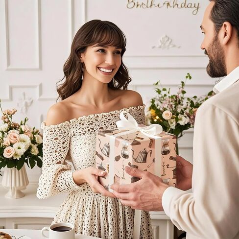 Wrapaholic Coffee Brewing ورقة - لفة صغيرة - 17 بوصة × 16.5 قدم - ورقة غلاف القهوة عتيقة لها ، أو له ، عاشق المقهى ، عيد ميلاد in Saudi Arabia