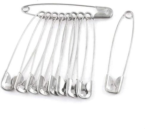 10Pcs Silver Safety Pin Metal Clothing Pins Lockable Blanket Pins Sewing Notions and Supplies in Saudi Arabia