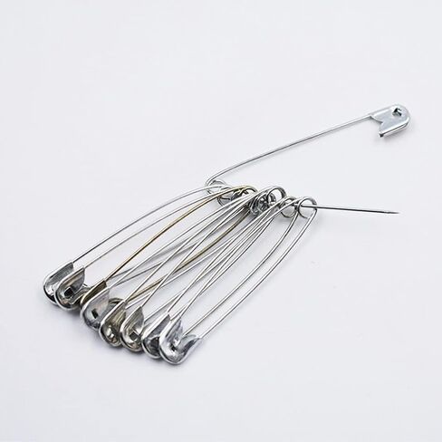 10Pcs Silver Safety Pin Metal Clothing Pins Lockable Blanket Pins Sewing Notions and Supplies in Saudi Arabia