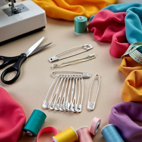 10Pcs Silver Safety Pin Metal Clothing Pins Lockable Blanket Pins Sewing Notions and Supplies in Saudi Arabia