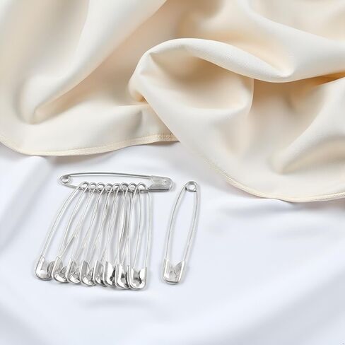 10Pcs Silver Safety Pin Metal Clothing Pins Lockable Blanket Pins Sewing Notions and Supplies in Saudi Arabia