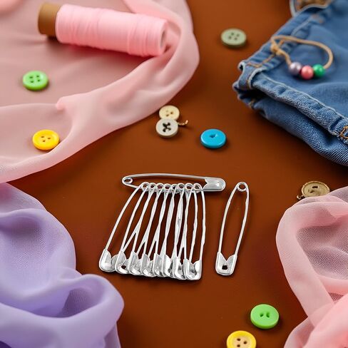 10Pcs Silver Safety Pin Metal Clothing Pins Lockable Blanket Pins Sewing Notions and Supplies in Saudi Arabia