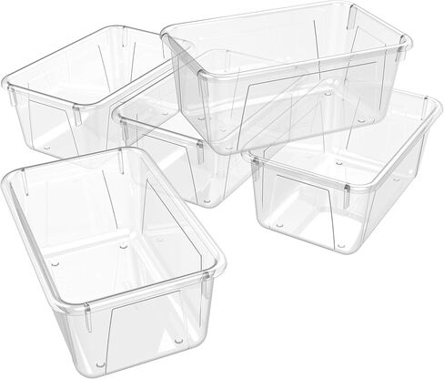 Storex Small Cubby Bin, 7.8 x 12.2 x 5.1 Inches, Black, 5-Pack (62466E05C) in Saudi Arabia