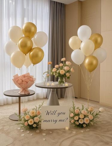 Gold and White Balloons – 24Pcs 12 Inch Metallic Gold, Sand, Pearl, and White Latex Balloons for Birthday, Baby Shower, Engagement, Bridal Shower,Wedding Oh Baby Theme Party Decor in Saudi Arabia