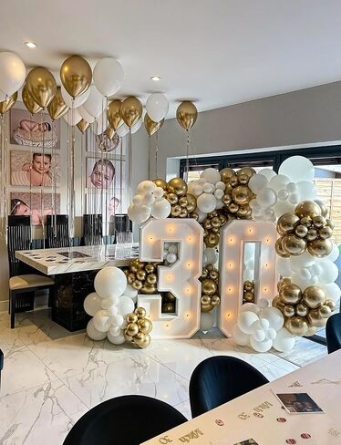 Gold and White Balloons – 24Pcs 12 Inch Metallic Gold, Sand, Pearl, and White Latex Balloons for Birthday, Baby Shower, Engagement, Bridal Shower,Wedding Oh Baby Theme Party Decor in Saudi Arabia