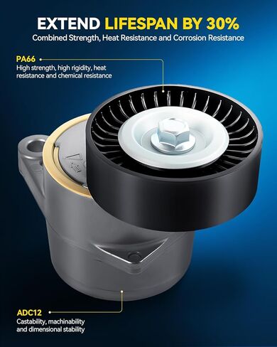 PHILTOP Belt Tensioner Assembly with Pulley for Aveo 2004-2008, Aveo5 2007-2008, Timing Belt OE # 25184786 in Kuwait