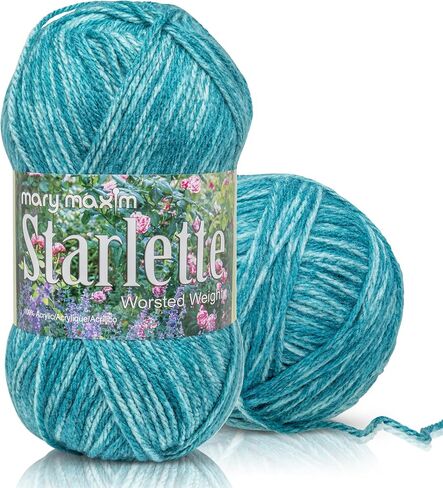 Mary Maxim Starlette Yarn - Teal Heather - خيوط أكريليك مميزة للحياك in Kuwait