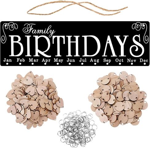 Family Birthday Calendar Wooden Reminder Board Wall Hanging Calendar Home Deocr Anniversary for Hanging Colored Pendant in Saudi Arabia