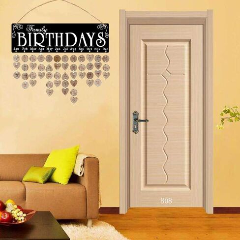 Family Birthday Calendar Wooden Reminder Board Wall Hanging Calendar Home Deocr Anniversary for Hanging Colored Pendant in Saudi Arabia