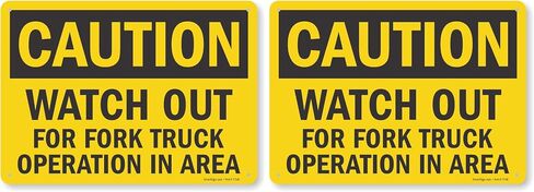 SmartSign "Caution - Watch Out For Fork Truck Operation" Sign | 10" x 14" Plastic in Saudi Arabia