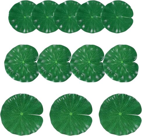 Artificial Lily Pads for Ponds, 12 Pcs Artificial Floating Foam Lotus Leaves Realistic Water Lily Pads Foliage Pond Decor Artificials Foliage Pond Decor for Pool Patio Aquarium Outdoor Ponds, 3 Size in Saudi Arabia