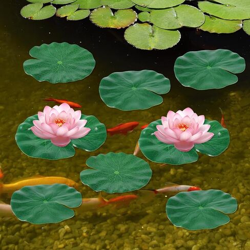 Artificial Lily Pads for Ponds, 12 Pcs Artificial Floating Foam Lotus Leaves Realistic Water Lily Pads Foliage Pond Decor Artificials Foliage Pond Decor for Pool Patio Aquarium Outdoor Ponds, 3 Size in Saudi Arabia