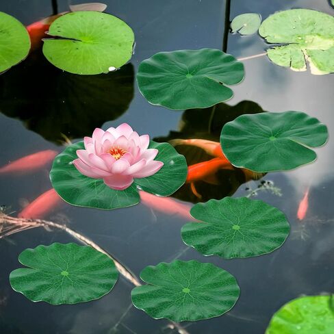 Artificial Lily Pads for Ponds, 12 Pcs Artificial Floating Foam Lotus Leaves Realistic Water Lily Pads Foliage Pond Decor Artificials Foliage Pond Decor for Pool Patio Aquarium Outdoor Ponds, 3 Size in Saudi Arabia
