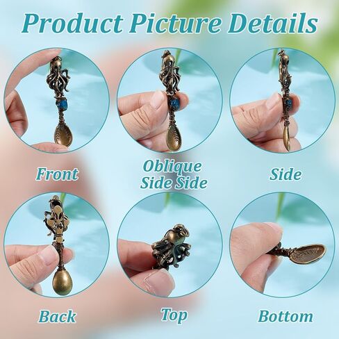 Nbeads 4 pcs 2 أحجام معلقات Genstone الطبيعية ، الأخطبوط ملعقة سحر سحر السحر ملاعق قلادة ملاعق قلادة مع حلقات القفز لمجوهرات مصنوعة المجوهر in Saudi Arabia