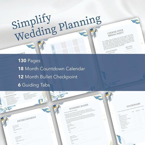 كتاب Wedding Planner Book and Organizer ، Planner Bridal يشمل تقويم العد التنازلي ، القلم الجميل ، كتاب تخطيط الزفاف ، مخطط الميزانية ، الجدول الزمني للزفاف ، اتصالات البائع. in Saudi Arabia