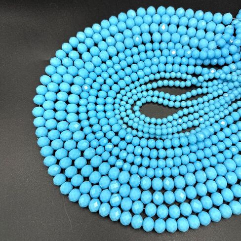 1040pcs حبات زجاجية متنوعة الحجم ، حبات زجاجية بلورية 4/6/8 ملم لصنع المجوهر in Kuwait