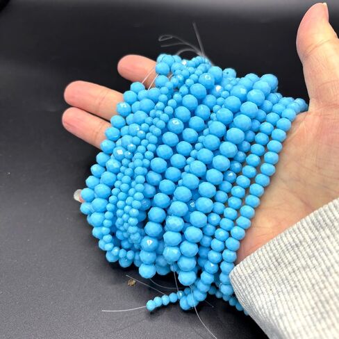 1040pcs حبات زجاجية متنوعة الحجم ، حبات زجاجية بلورية 4/6/8 ملم لصنع المجوهر in Kuwait