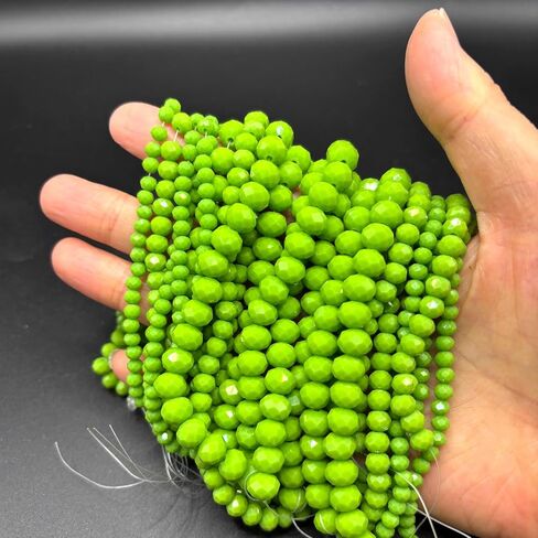 1040pcs حبات زجاجية متنوعة الحجم ، حبات زجاجية بلورية 4/6/8 ملم لصنع المجوهر in Kuwait