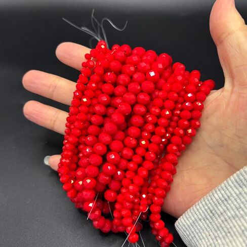1040pcs حبات زجاجية متنوعة الحجم ، حبات زجاجية بلورية 4/6/8 ملم لصنع المجوهر in Kuwait