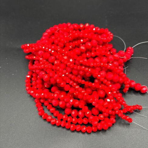 1040pcs حبات زجاجية متنوعة الحجم ، حبات زجاجية بلورية 4/6/8 ملم لصنع المجوهر in Kuwait
