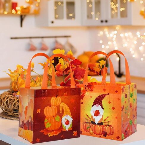 6 Pcs Thanksgiving Gift Bags With Handles - Non-Woven, Reusable Tote for Wrapping, Autumn Fall Party Favor Supplies in Saudi Arabia