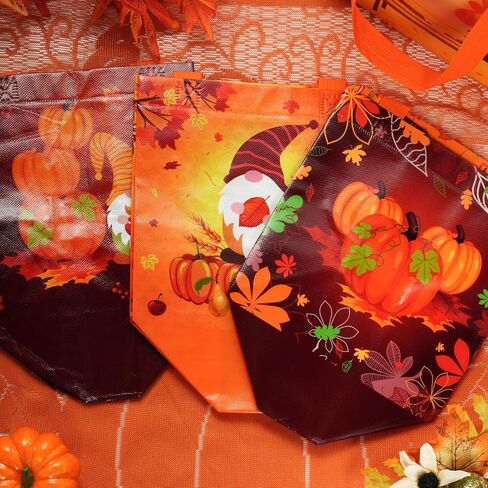 6 Pcs Thanksgiving Gift Bags With Handles - Non-Woven, Reusable Tote for Wrapping, Autumn Fall Party Favor Supplies in Saudi Arabia
