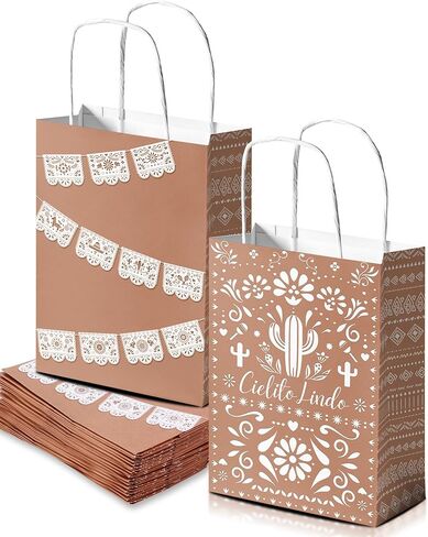Karaqy Cielito Lindo Party Party Favor - 16pcs أكياس هدايا Mexican Talavera مع ديكورات Papel Picado لعيد ميلاد Cinco de Mayo Fiesta in Kuwait