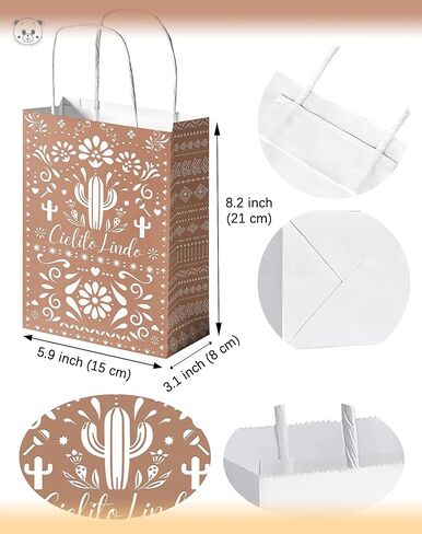 Karaqy Cielito Lindo Party Party Favor - 16pcs أكياس هدايا Mexican Talavera مع ديكورات Papel Picado لعيد ميلاد Cinco de Mayo Fiesta in Kuwait