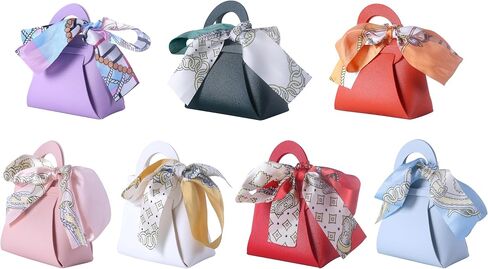 Sansam 12pcs Leather Gift Bags, Small Leather Wedding Candy Bags for Party Favors, Reusable Gift Wrapping Treat Bag for Baby Shower, Christmas,Halloween in Kuwait