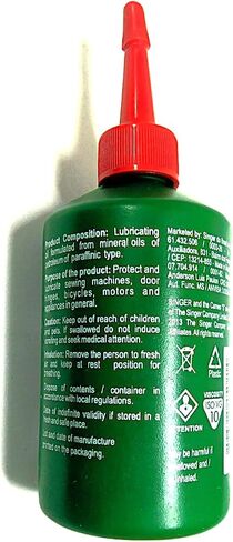 2 Singer All Purpose Sewing Machine Oil, 7.6 Fluid Ounces Total, S1209. Compatible with use on All Sewing Machines and Related Equipment + in Saudi Arabia