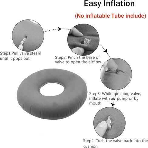 2 Pack Inflatable Ring Cushion, Hemorrhoid Seat Pillow, Round Wheelchairs Seat Cushion, Ring Pillow Cushion for Home, Car or Office(Blue) in Saudi Arabia