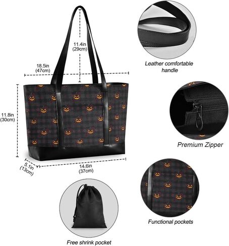 Halloween Plaid Essentials Bag With Laptop with Zipper Computer Tote Bags for Women for Work with Lunch bolsos para mujeres in Saudi Arabia