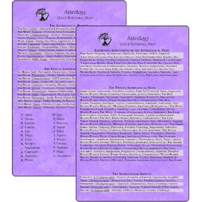 Astrology Quick Reference Sheet - Living Magick Learning Card Series in Saudi Arabia