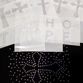 Hotfix Rhinestone Cross Transfers, 10 Sheets Machine Washable Iron-On Crystal Appliques Bling Decals for DIY Clothing, T-Shirts, Hoodies, and Home Decor in Saudi Arabia