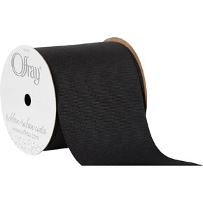 Berwick Offray 797127A 3" Wide Grosgrain Ribbon for Decoration, Gift Wrapping, and Crafts, 50-Yard Spool, Black in Saudi Arabia