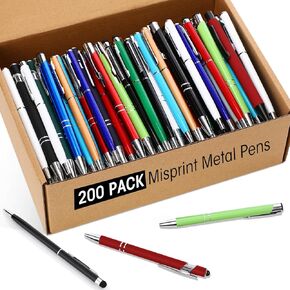 200 جهاز كمبيوتر متنوع حبر الحبر المعدني المعدني الكلاسيكي القابل للسحب ، نصيحة القلم ، وأقلام عشوائية الحبر الأسود المطبوع لمدرسة Office Home School in Kuwait