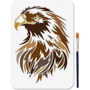 MAYJOYDIY Owl Stencil Bang Owl Animal Stencils for Painting 11.7×8.3inch Reusable Moon Bird Stencil Crafts Drawing Templates with Paint Brush for DIY Craft on Wood Wall Home Decor in Saudi Arabia