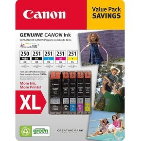 Canon PGI-250XL, CLI-251XL C/M/Y/K Ink Cartridges Value Pack (5 Cartridges) in Kuwait