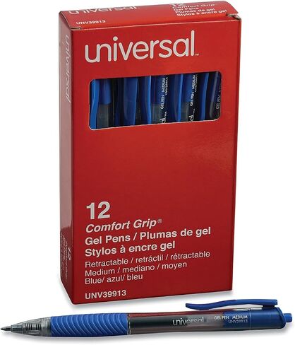 Universal 39913 Clear Roller Ball Pen قلم الهلام القابل للسحب ، الحبر الأزرق. متوسطة ، عشرات in Saudi Arabia
